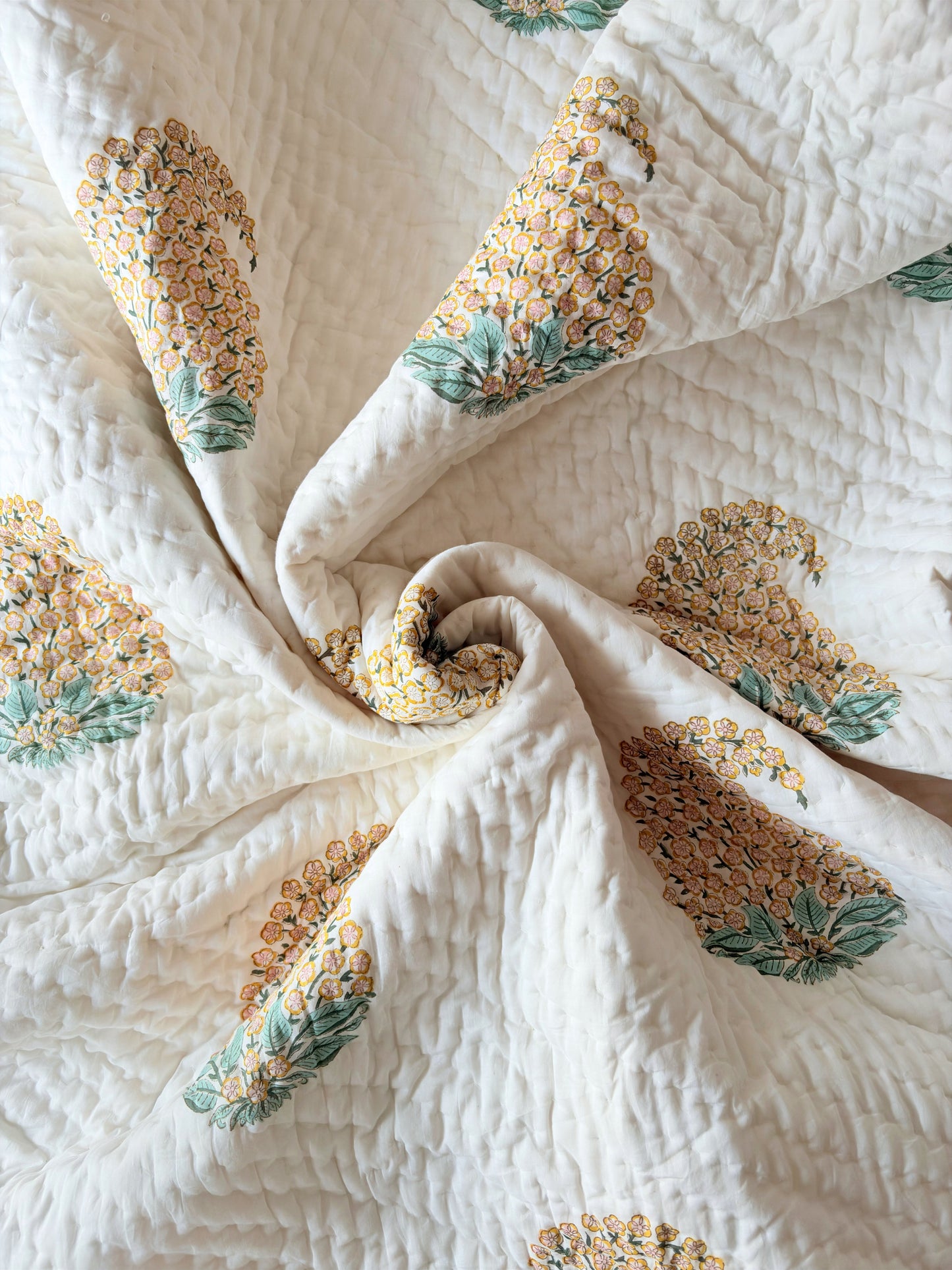 Paisley Boota Reversible Cotton Quilt | Hand Block Printed Jaipuri Razai | Altaire Homes