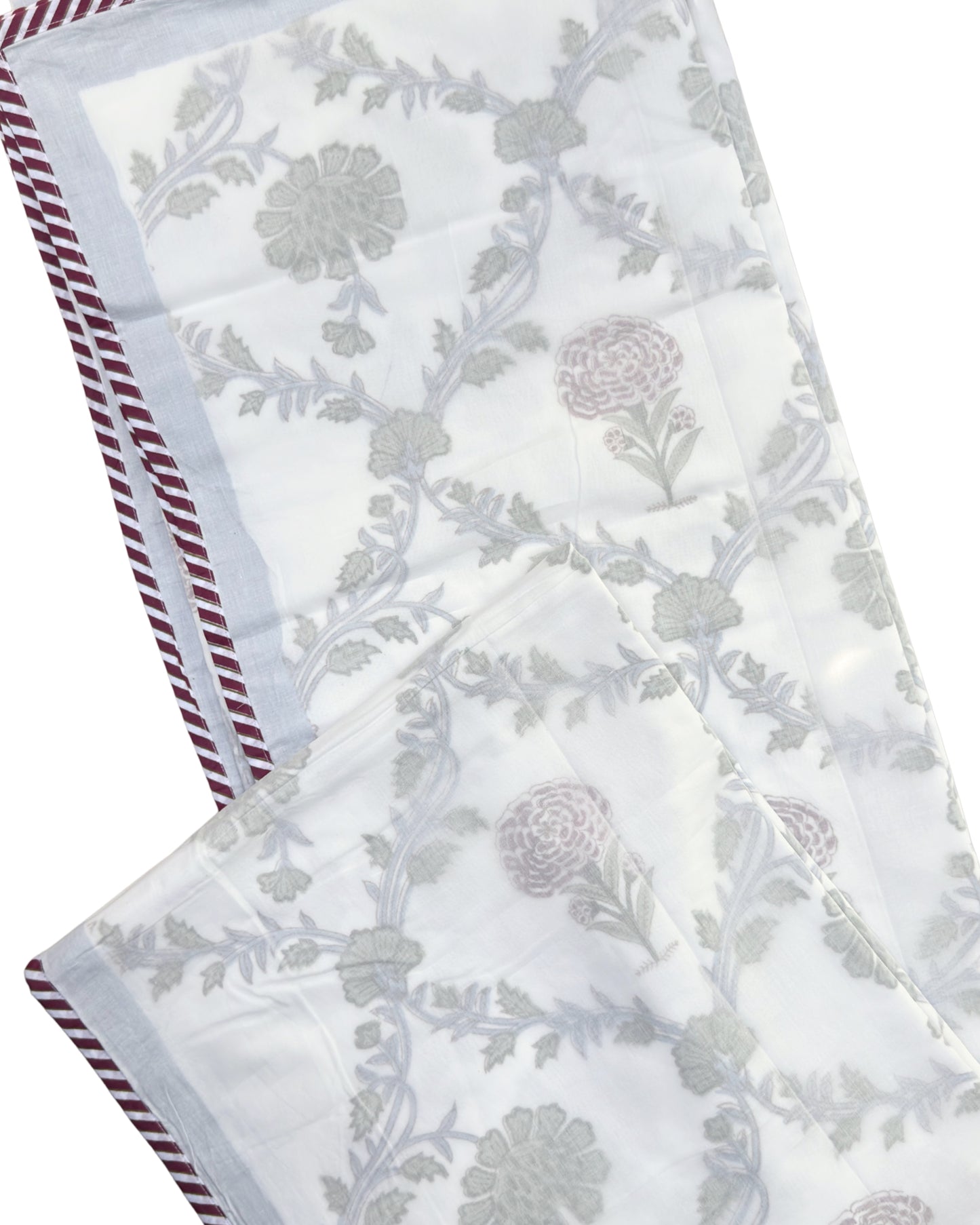 Bageecha Trails Block Print Dohar | Handcrafted Mulmul Dohar