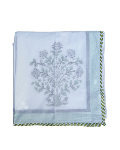 Blue Wildflower Block Print Dohar | Handcrafted Mulmul Dohar