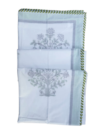 Blue Wildflower Block Print Dohar | Handcrafted Mulmul Dohar