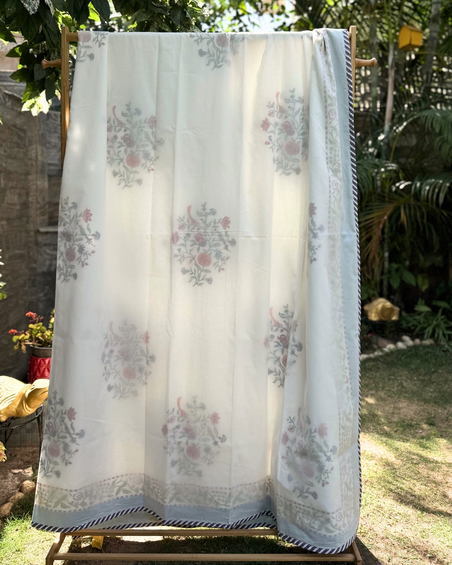 Anaar Bagh Block Print Dohar | Handcrafted Mulmul Dohar