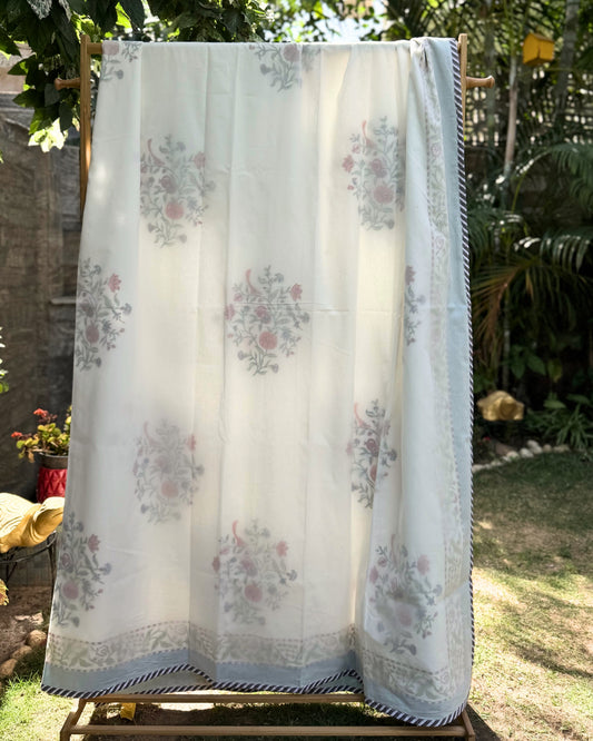 Anaar Bagh Block Print Dohar | Handcrafted Mulmul Dohar