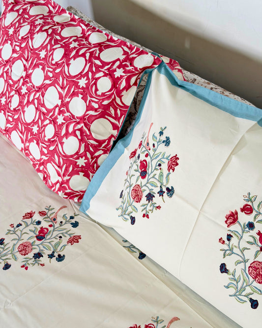 Anaar Bagh Block Print Bedsheet Set