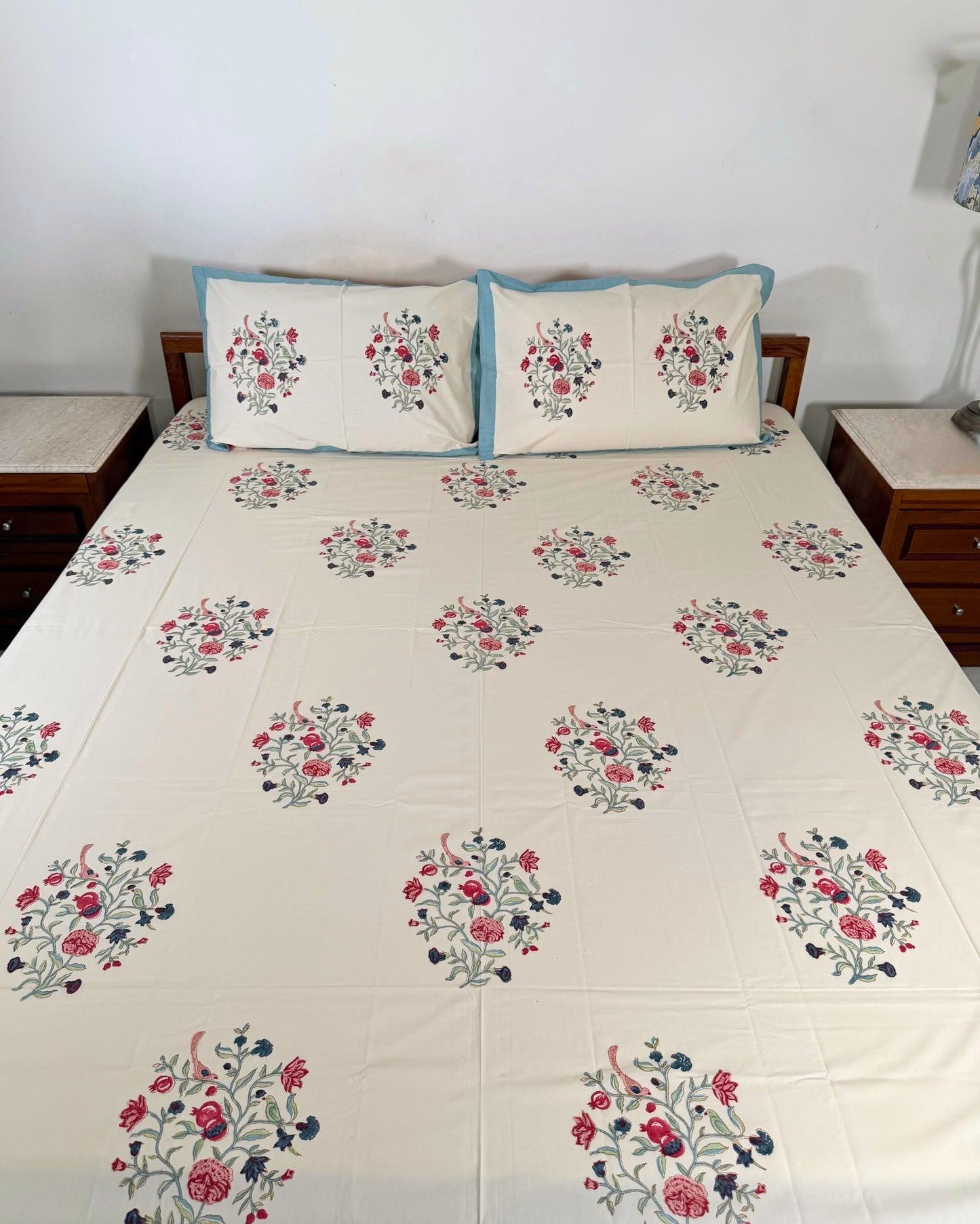Anaar Bagh Block Print Bedsheet Set