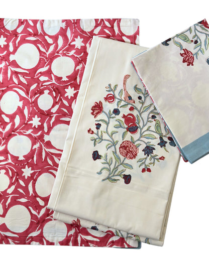 Anaar Bagh Block Print Bedsheet Set