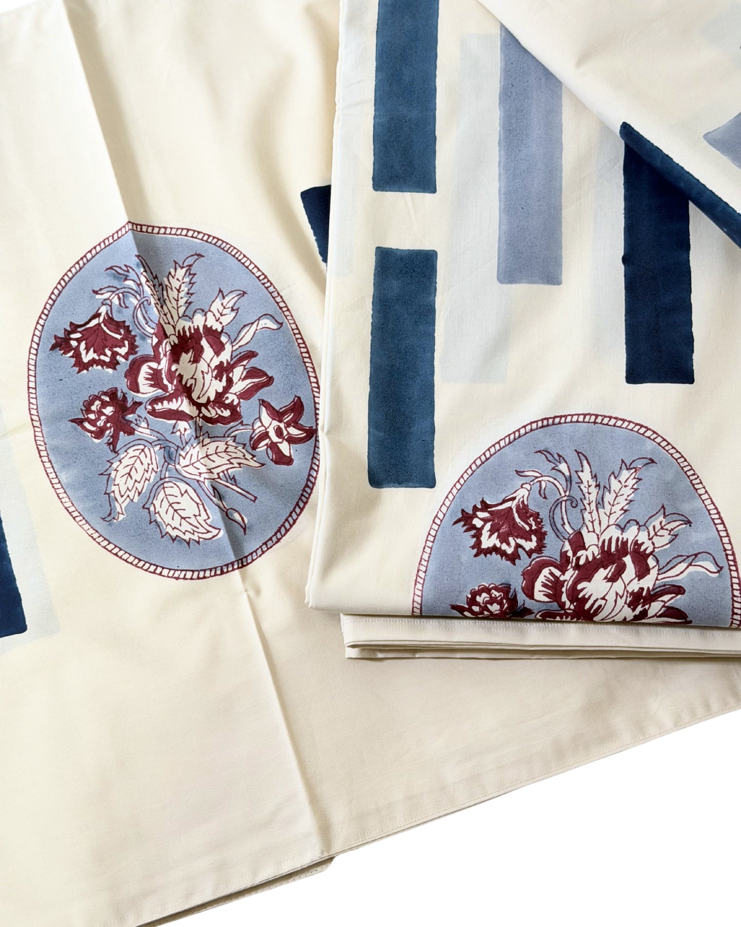 Indigo Canvas Block Print Bedsheet Set