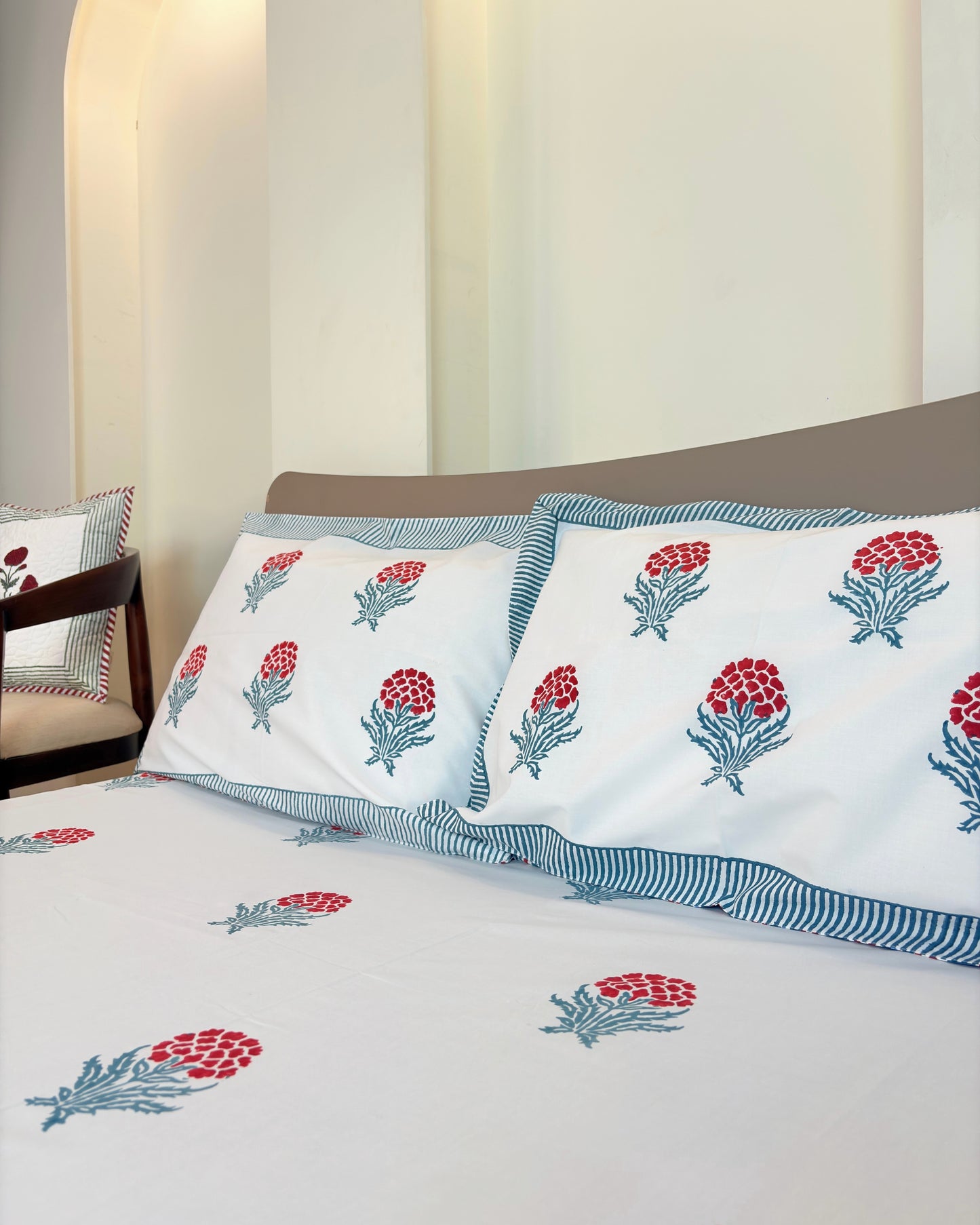 Gulaab Bagh Block Print Bedsheet Set