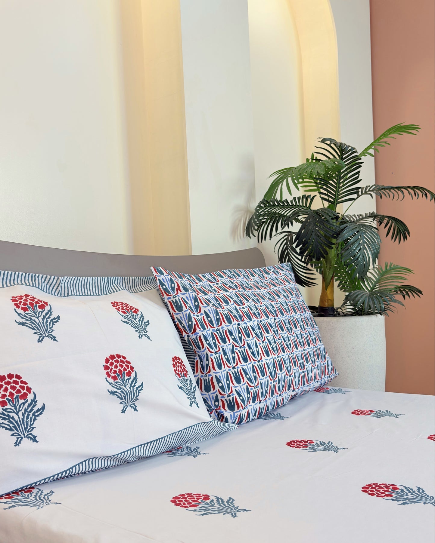 Gulaab Bagh Block Print Bedsheet Set