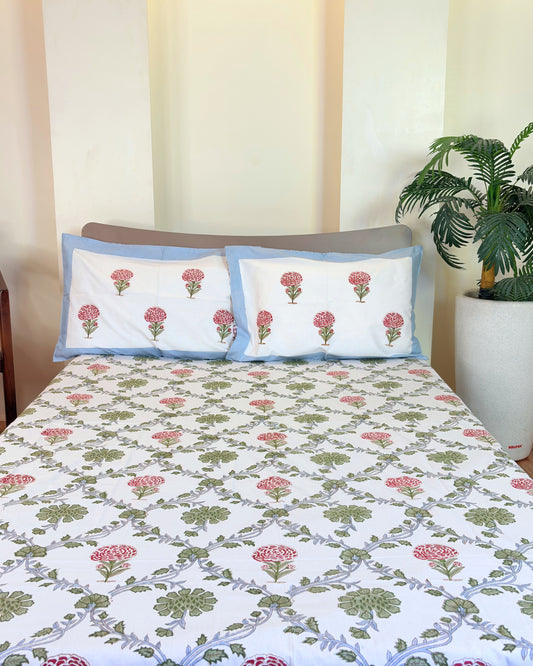 Bageecha Trails Block Print Bedsheet Set