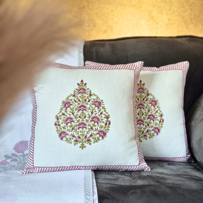 Jaipur Royal Boota Slub Cotton Cushion Cover