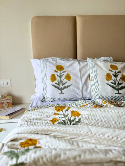 Marigold Boota Reversible Cotton Quilt