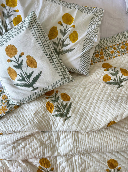 Marigold Boota Reversible Cotton Quilt