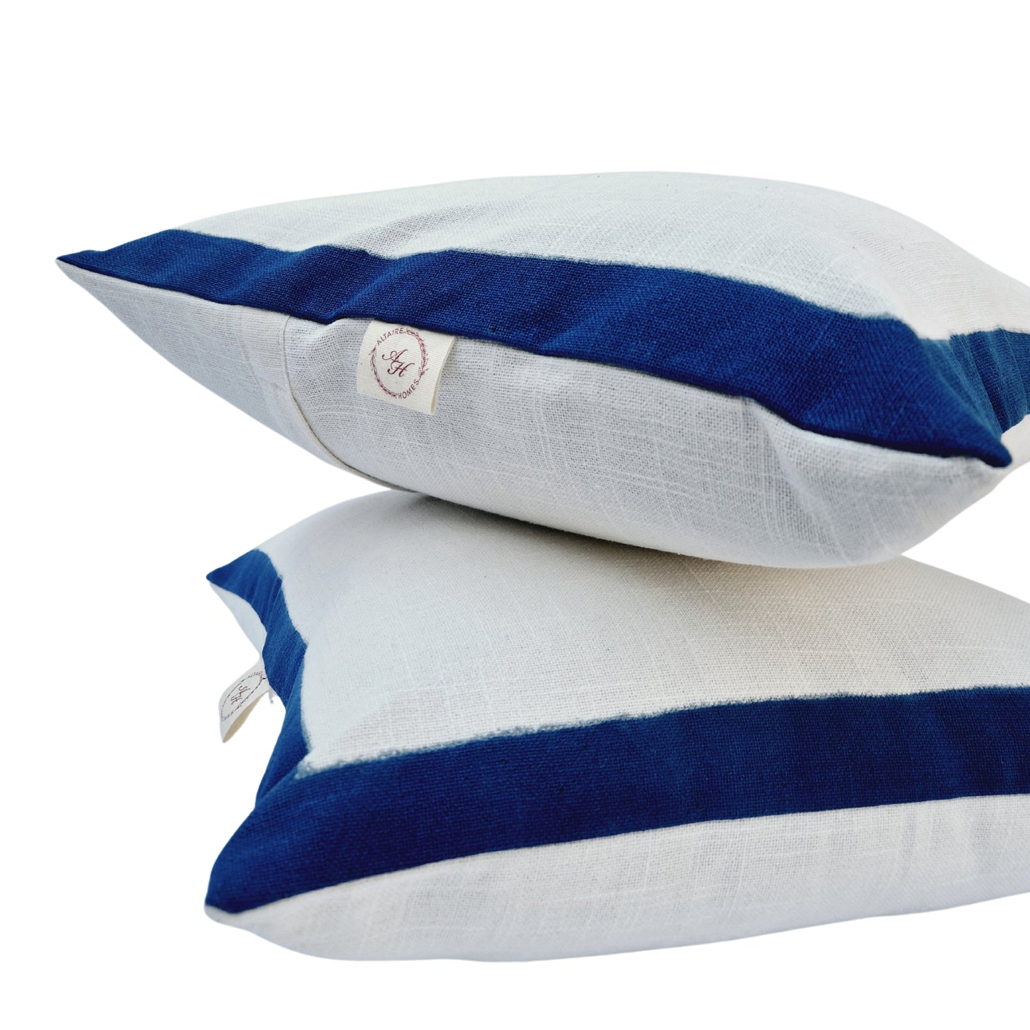 Indigo Bloom Slub Cotton Cushion Cover