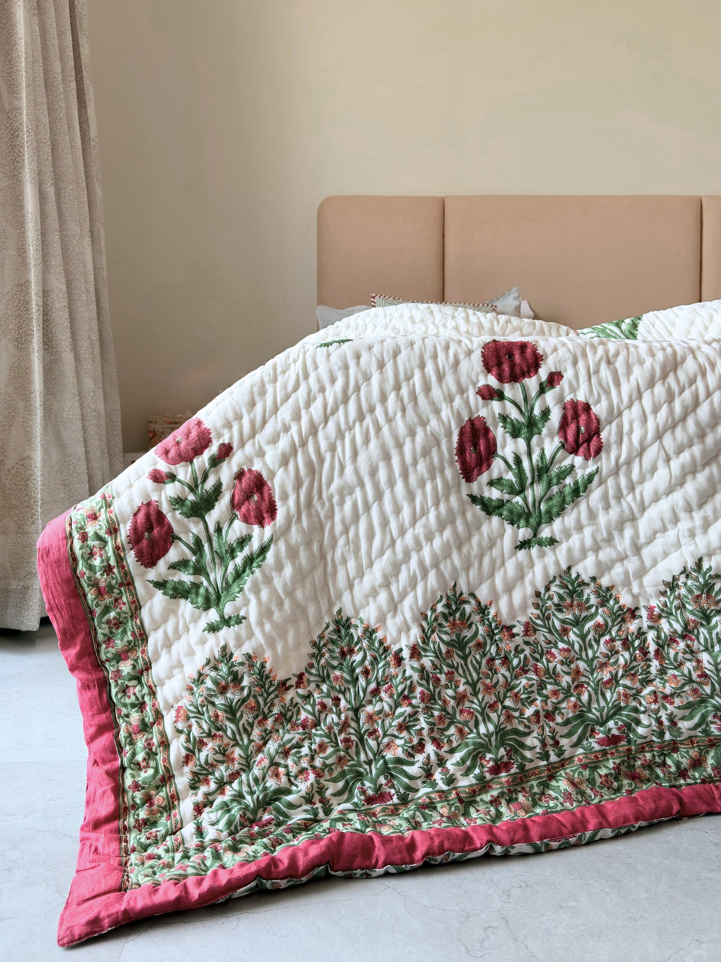 Poppy Paradise Reversible Cotton Quilt