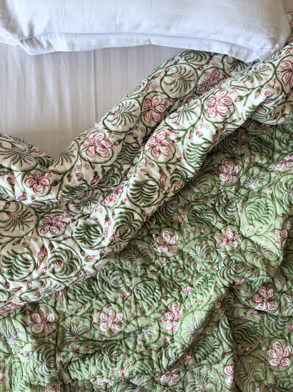 Jade Bagh Reversible Cotton Quilt