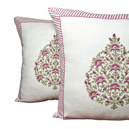 Jaipur Royal Boota Slub Cotton Cushion Cover