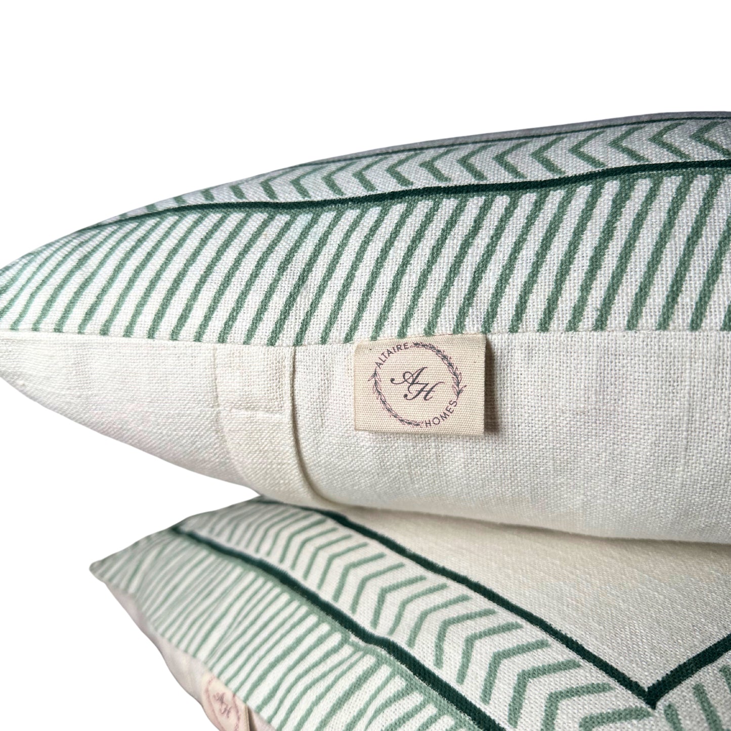 Emerald Leaf Slub Cotton Cushion Cover