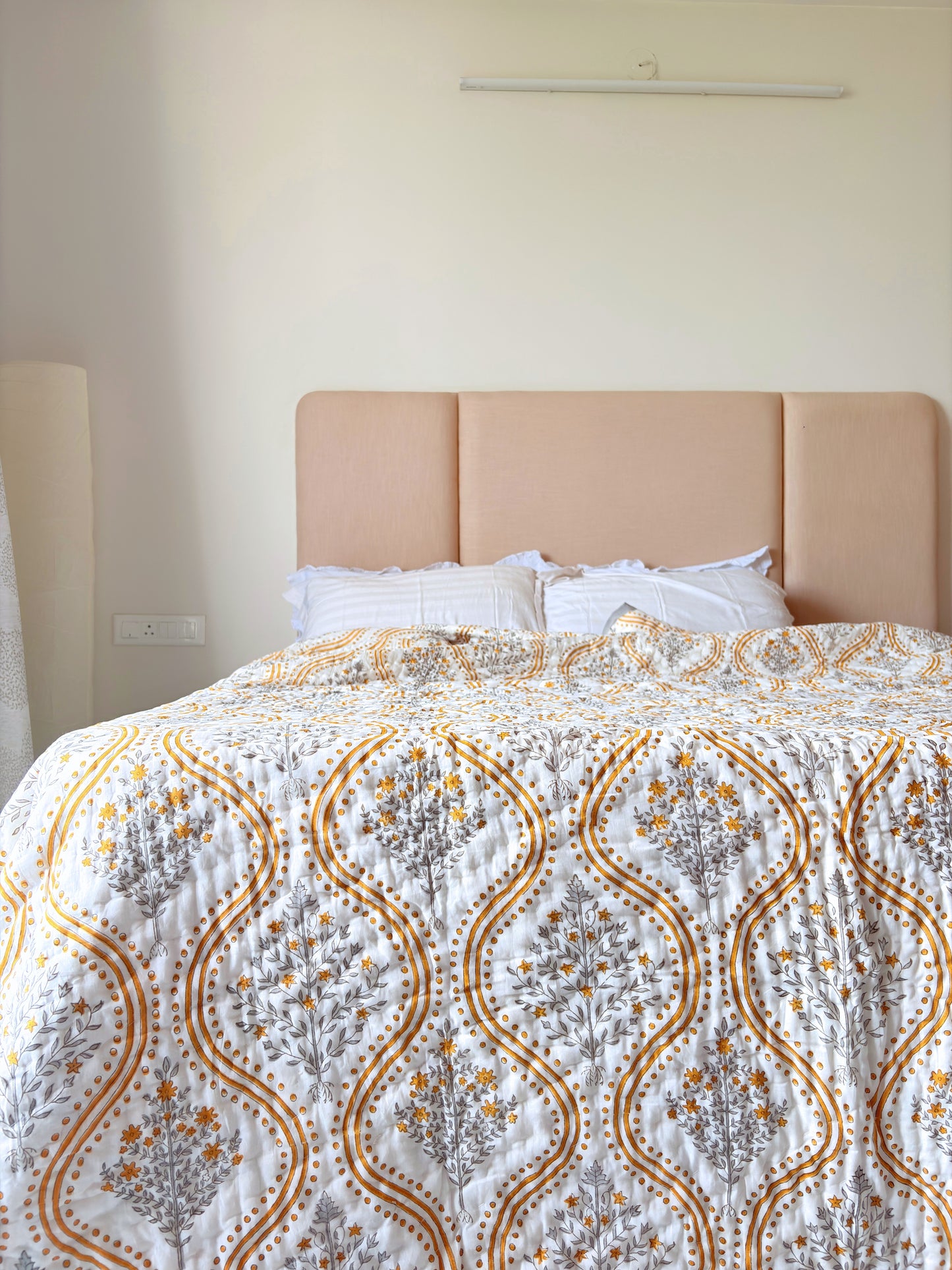 Jaisalmer Bloom Reversible Cotton Quilt | Hand Block Printed Jaipuri Razai | Altaire Homes