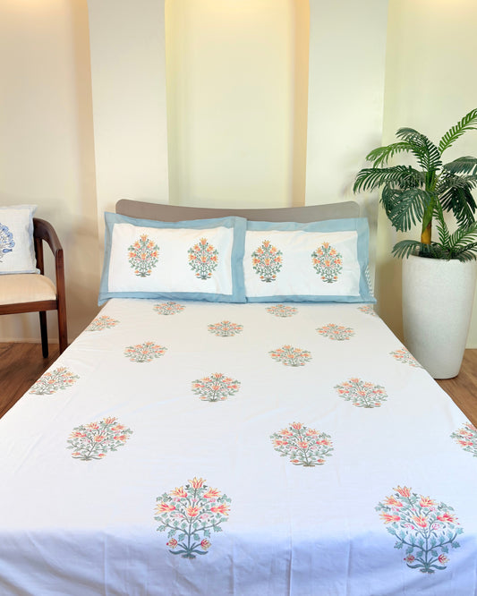 Botanic Spring Block Print Bedsheet Set