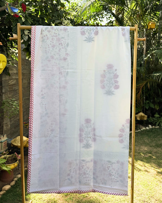 Lotus Bagh Block Print Dohar | Handcrafted Mulmul Dohar