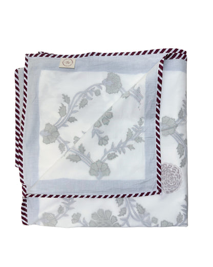 Bageecha Trails Block Print Dohar | Handcrafted Mulmul Dohar