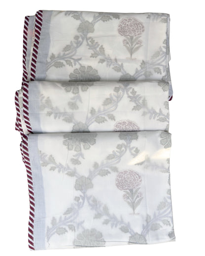 Bageecha Trails Block Print Dohar | Handcrafted Mulmul Dohar