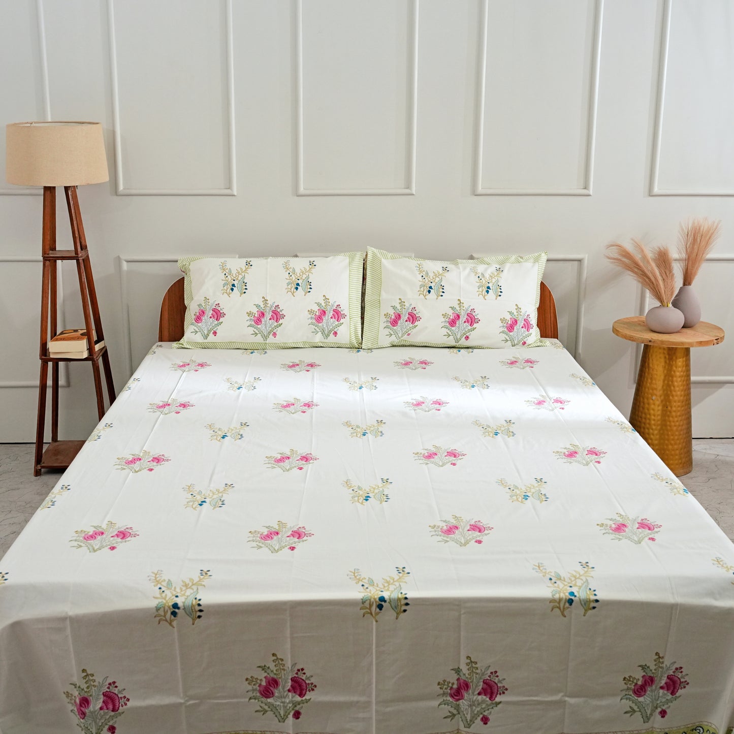 Wildflower Bloom Block Print Bedsheet Set