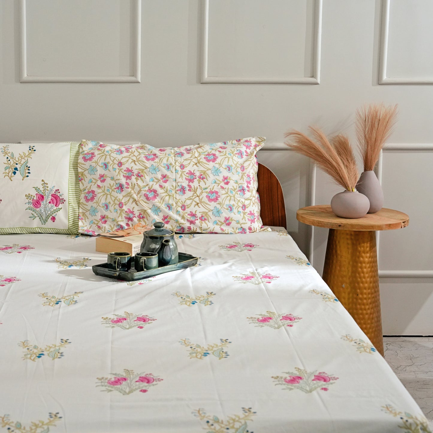 Wildflower Bloom Block Print Bedsheet Set